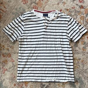 Denim & Flower Striped Henley Tee